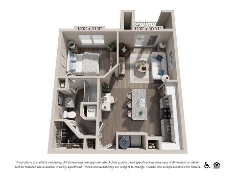 One Bedroom Floorplan